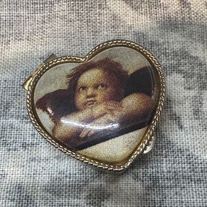 Heart-Shaped Cherub Trinket Box